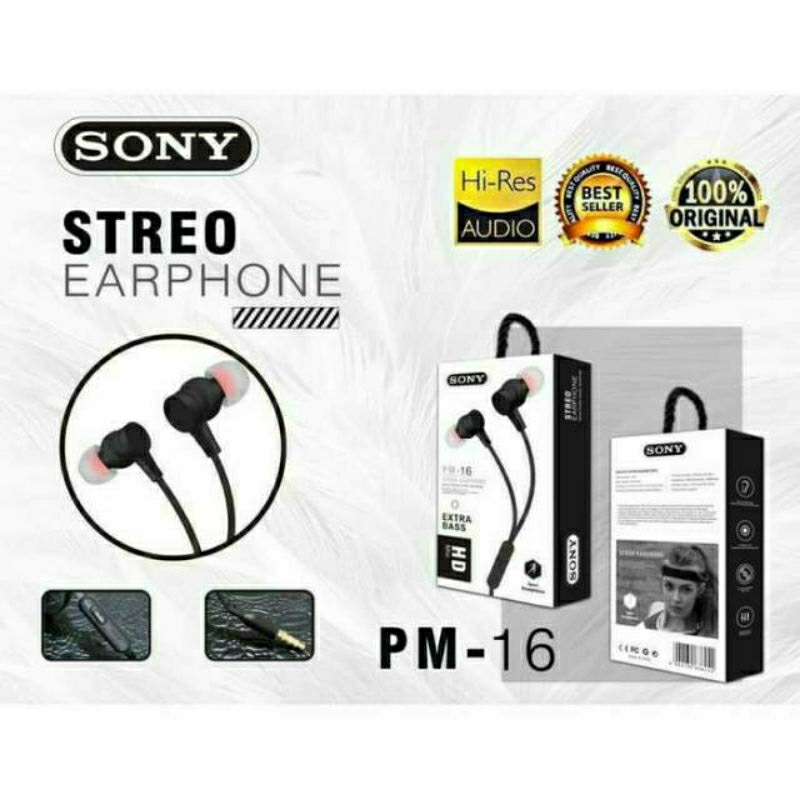 Headset PM-16 Earphone stereo music and bass