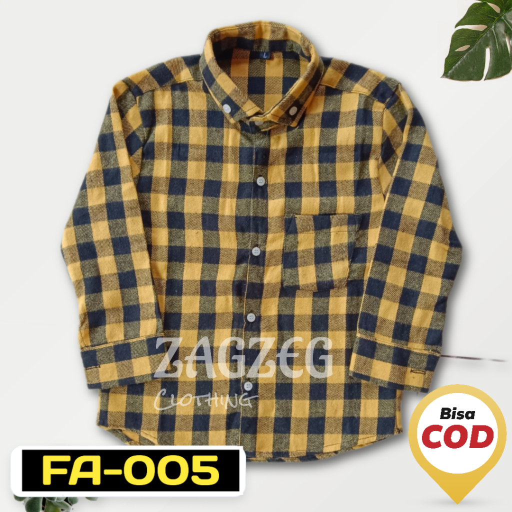 Zagzeg Clothing Kemeja Anak Lengan Panjang Flanel Flannel Kotak Kotak Laki Laki Cowok Usia Umur 7 8 9 10 11 12 tahun Bisa Couple