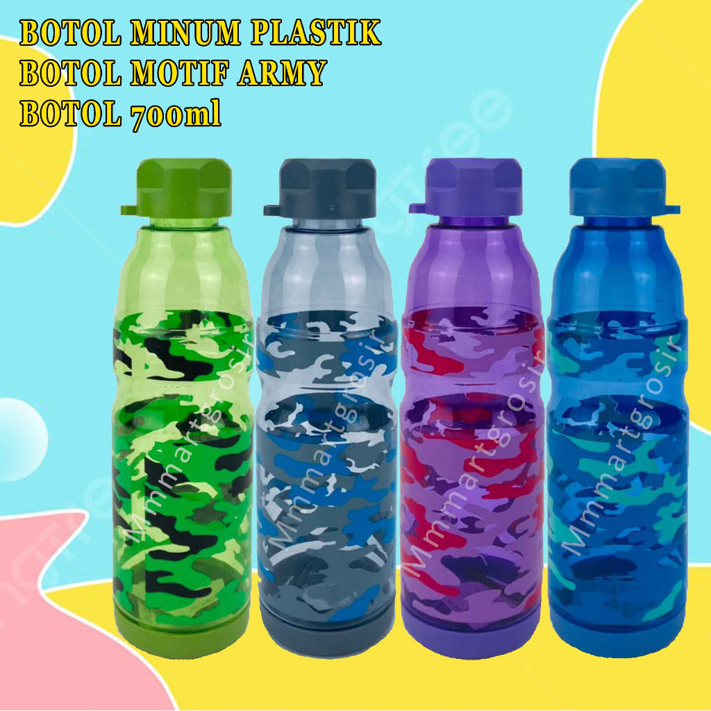 Botol Minum / Botol Plastik / Motif Army / 700ml / MM-154-2