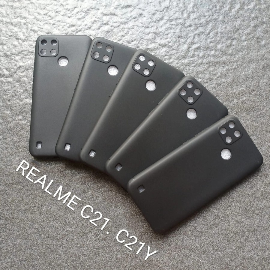 REALME C21Y REALME C25Y Case black premium softcase silikon hitam karet soft casing cover