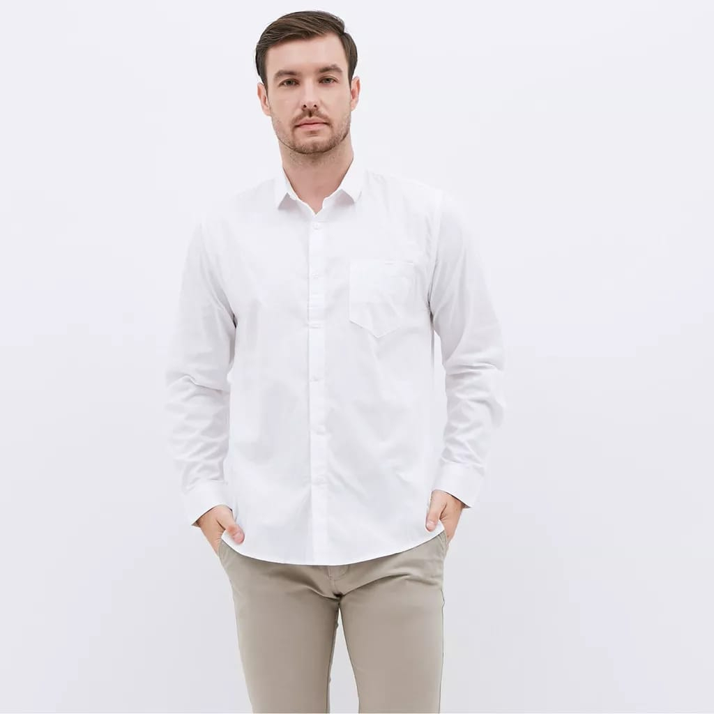 Kemeja Putih Polos | Kemaja Formal | Kemeja Putih Polos Pria Lengan Panjang | Baju Kerah Pria