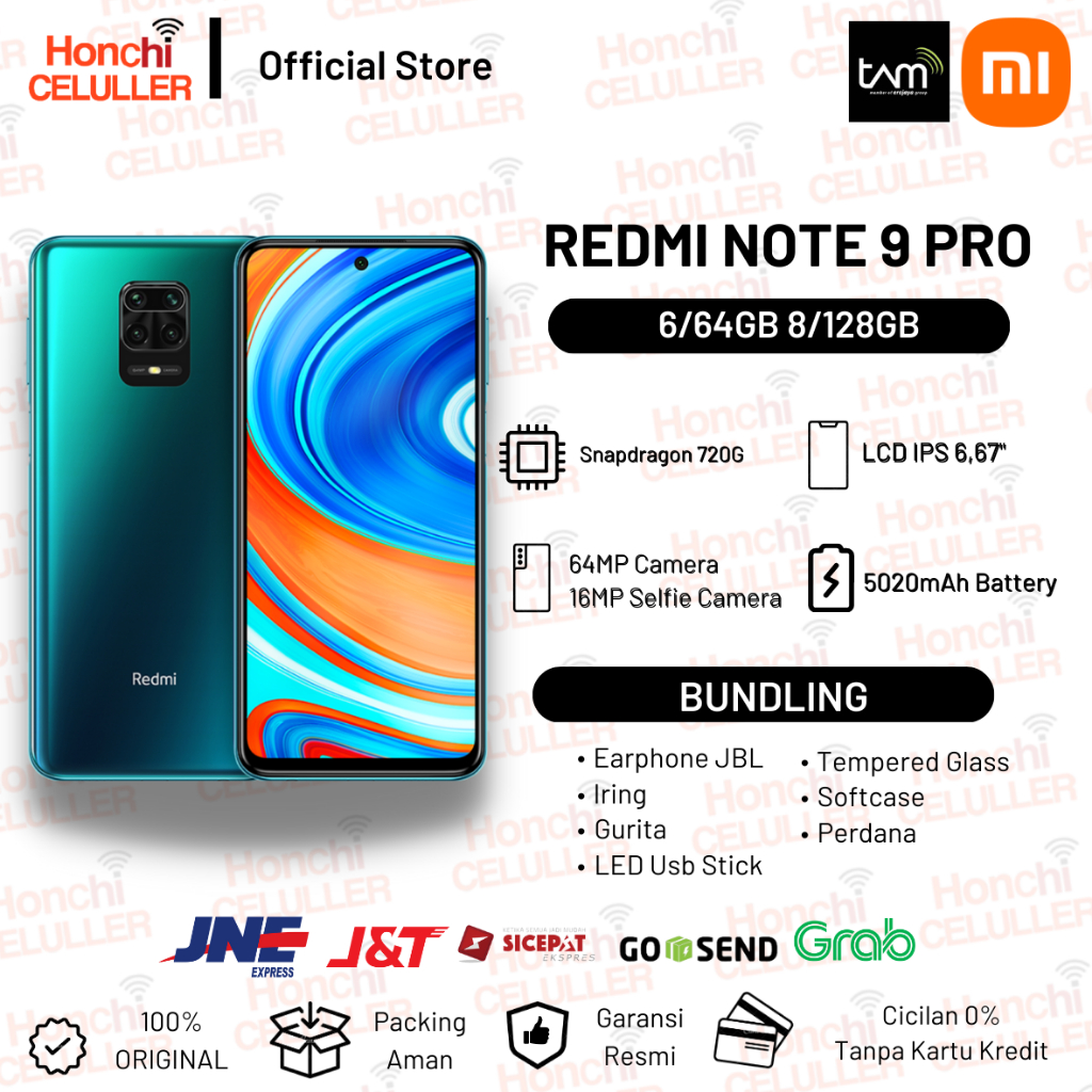 REDMI NOTE 9 PRO 8/128GB 6/64GB GARANSI RESMI TAM ORIGINAL FULL BONUS