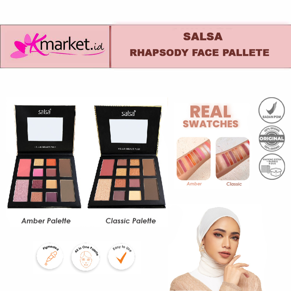 SALSA Rhapsody Face Palette - Palette Eyeshadow Blush On Contour Highlighter