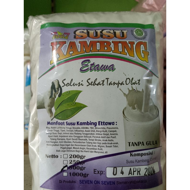 

susu kambing etawa 500g rasa tanpa gula