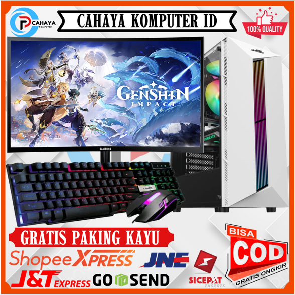 Paketan Pc Gaming Editing Intel I7 3770 Ram 16Gb SSD 256Gb Vga Gtx 1650 Monitor Samsung Curved 24 Inch Siap Pakai