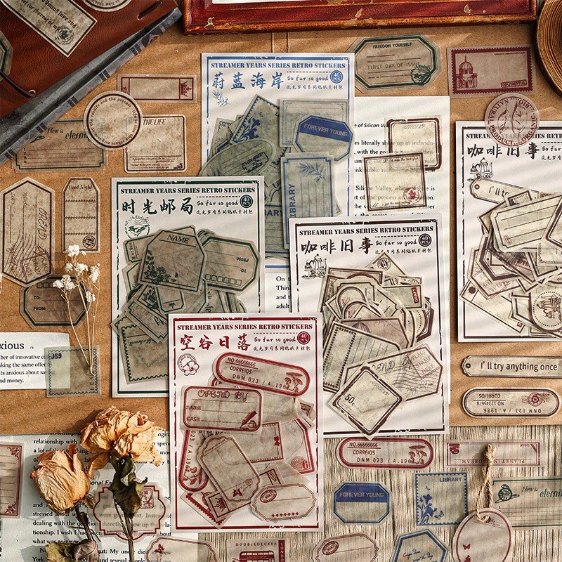 

40 Pcs Callouts Vintage Sticker Note Sticker Retro Paper Scrapbook G67