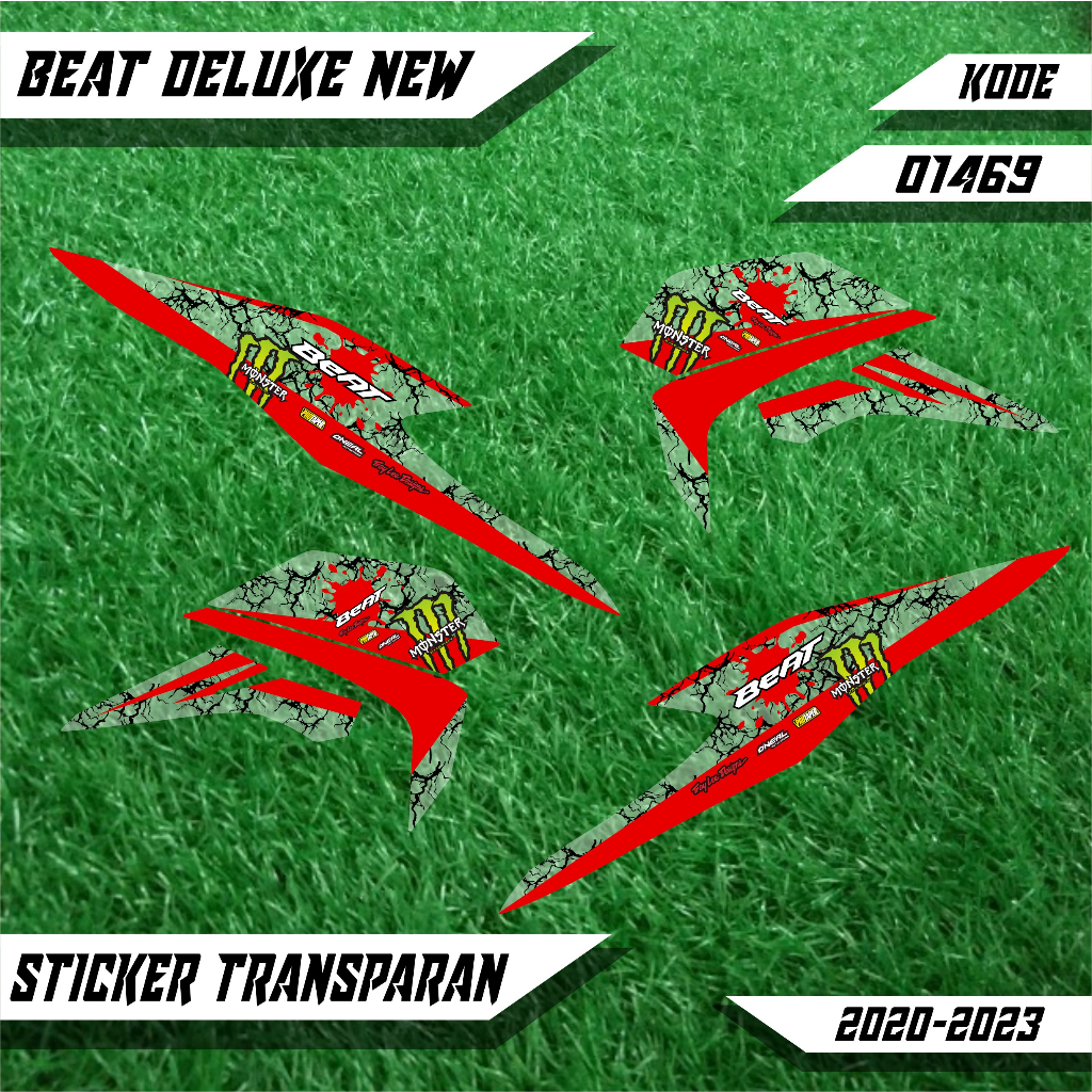 01469 sticker striping transparan sepeda motor honda beat deluxe