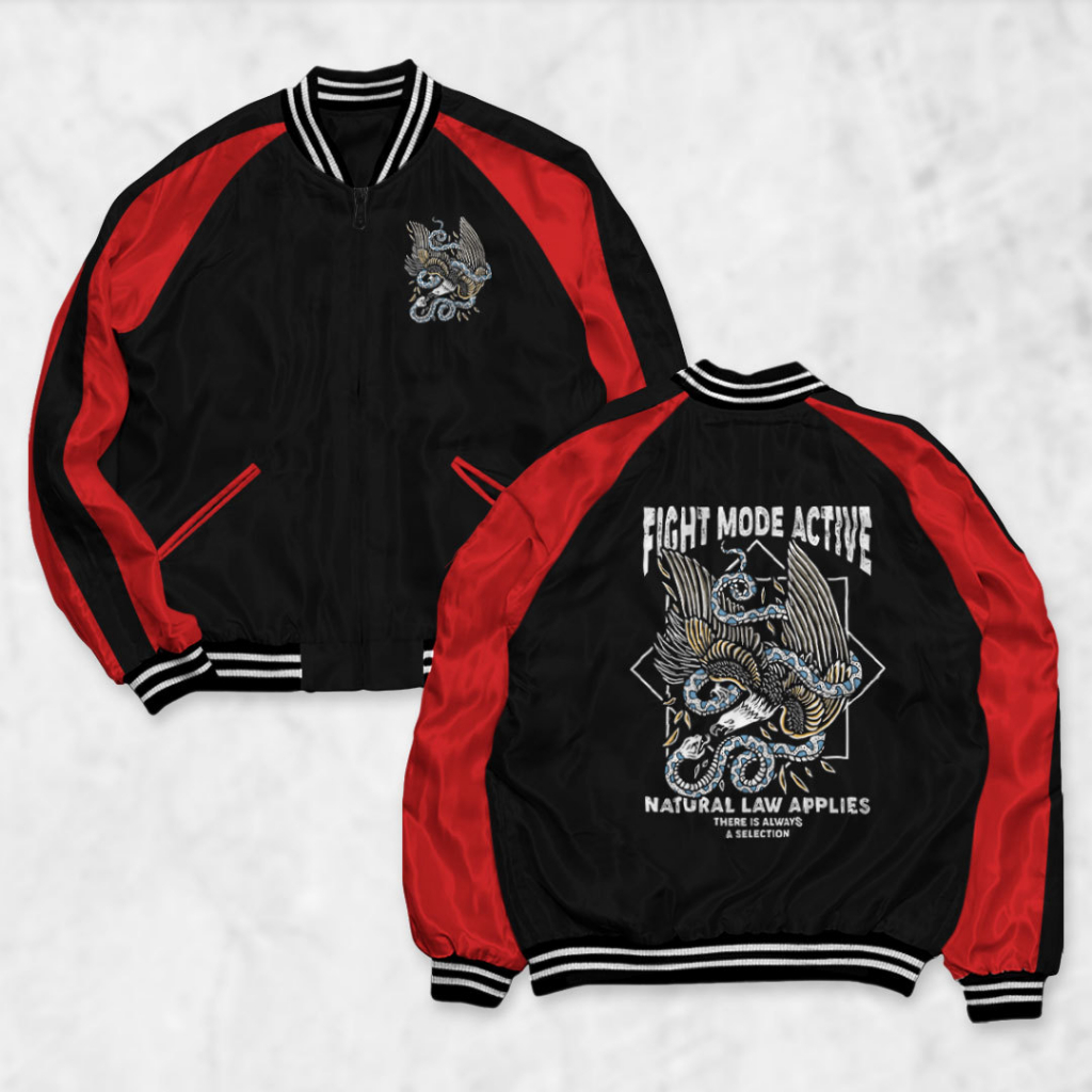 Fortglass Jaket Sukajan Motif MODE Sablon Jaket Pria Wanita Distro Unisex Japan Premium Original