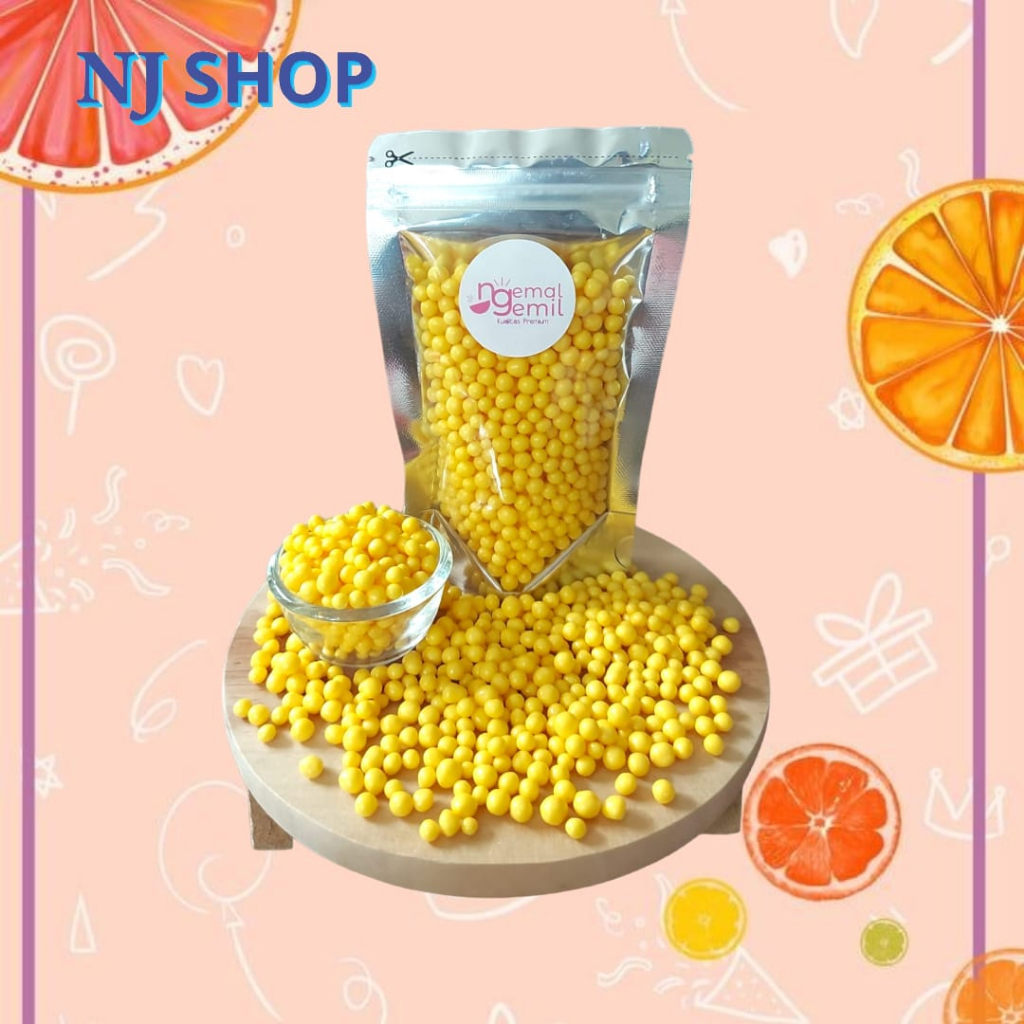 

[Coklat Original] - Pouch Chocoball Yellow Banana Sprinkle Bola Kuning Topping Donut Kue Bolu Kuaitas Premium