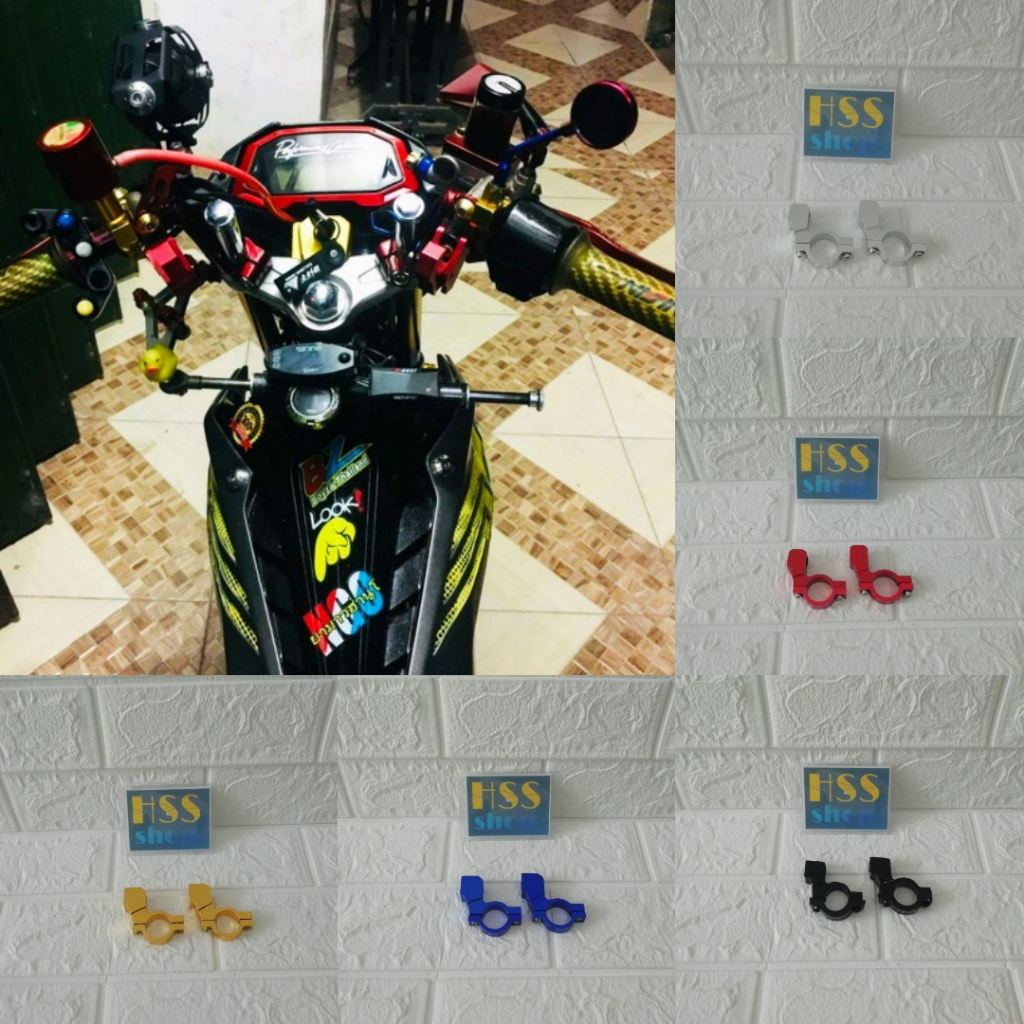 Breket Atau Dudukan Spion Variasi Cnc = Honda Sonic, Beat Street, Scoopy, CB 150 R.Mega Pro, Tiger 2