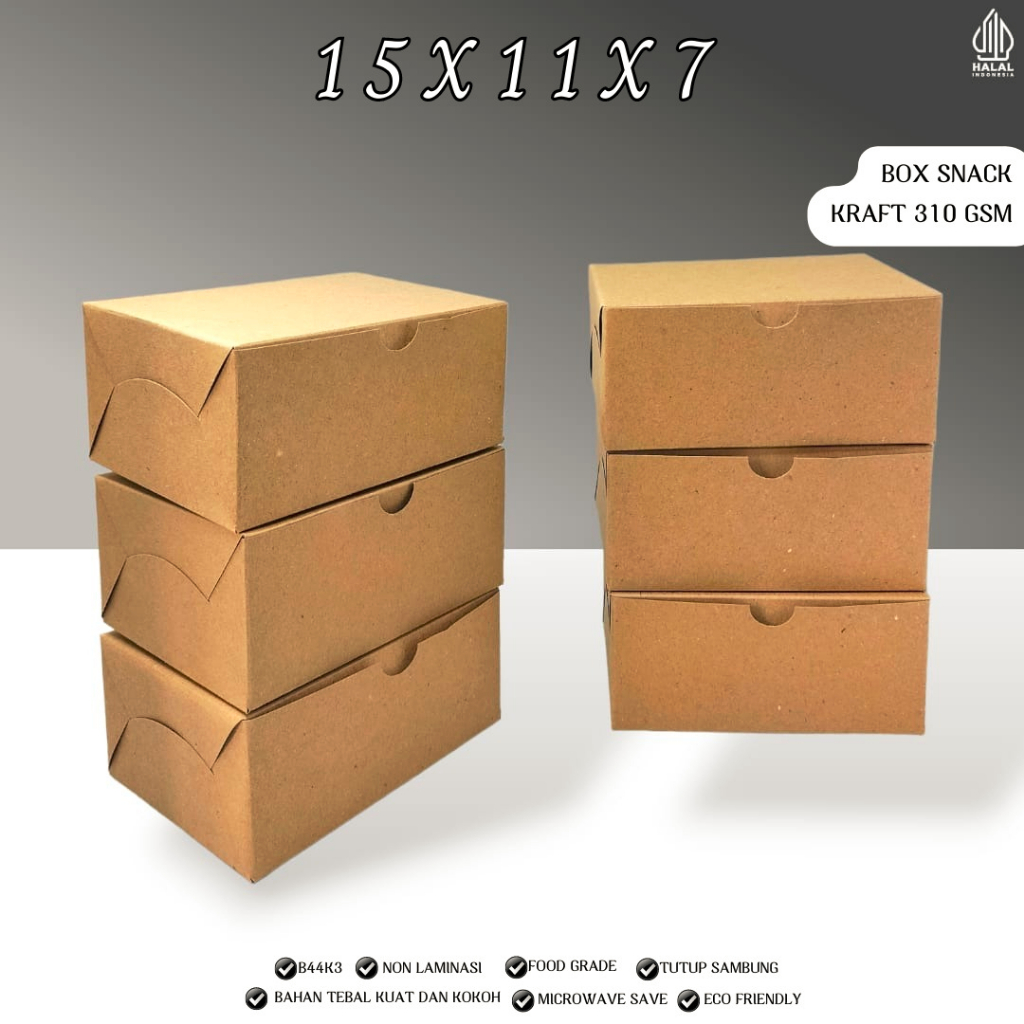 Dus Snack 15x11 Box 11x15 Dus Snack Dus Kue Tebal 310 Gsm (B44K3-15X11X7)