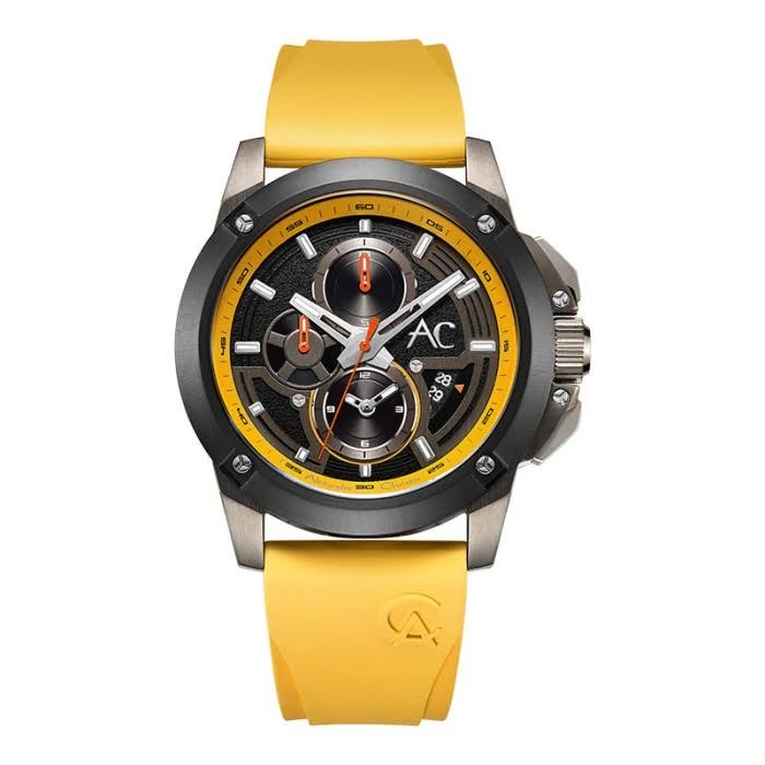 Jam Tangan Pria AC 9602MC YELLOW Rubber Original