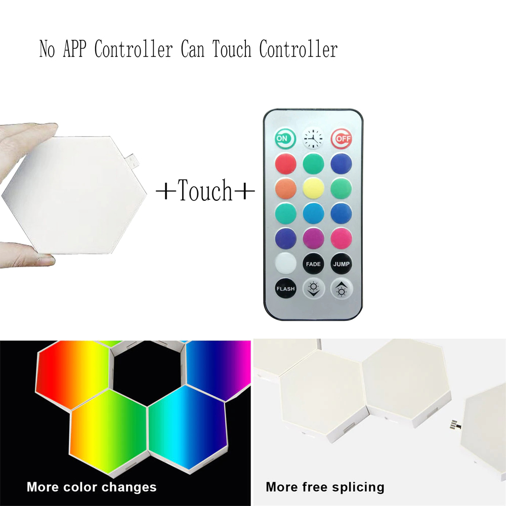 Lampu Hias Hexagonal LED RGB Touch Sensor 3 PCS with Remote bisa cod !!