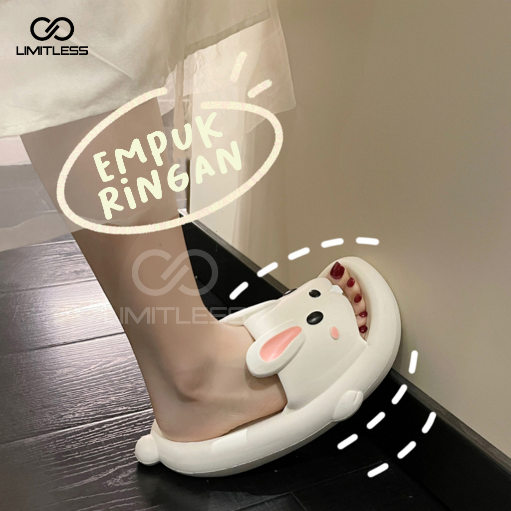 Sandal Wanita Rabbit Selop Terbaru 2023 Kekinian Premium Sendal Wanita Kelinci Rumah Empuk Lucu