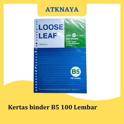 

Kertas binder B5 100 Lembar
