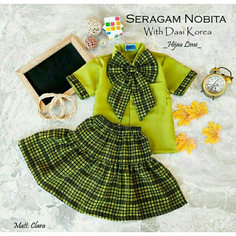 Seragam Nobita/Setelan Seragam Korea/Seragam Sekolah/Seragam Model Korea/Seragam Kekinian