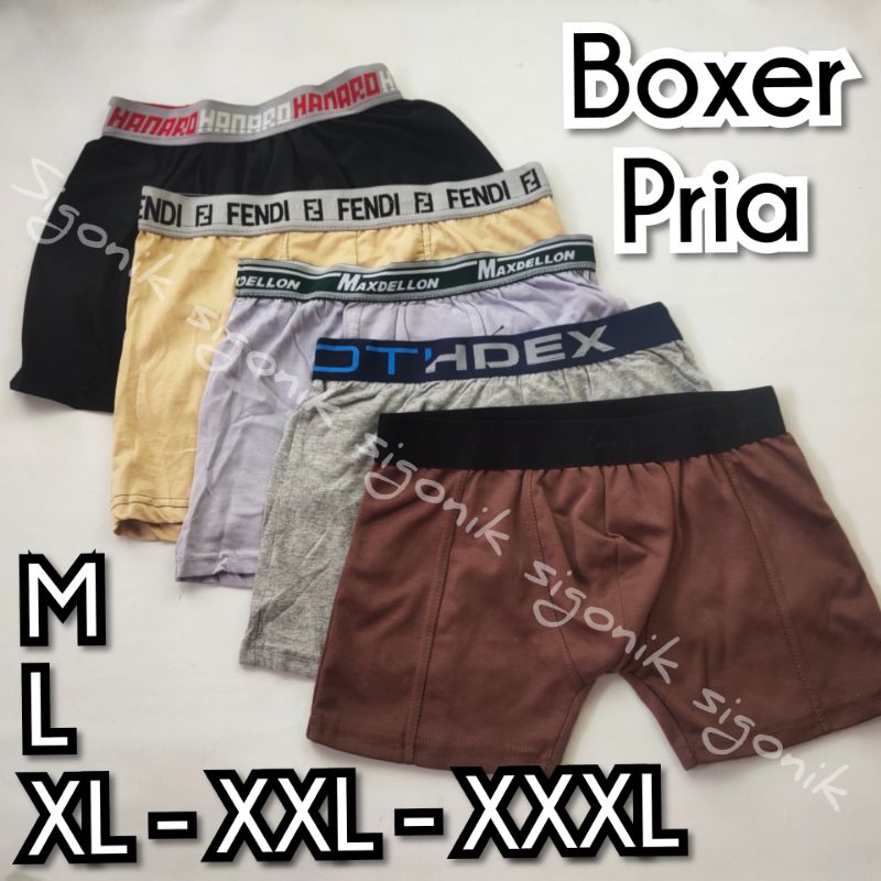 Boxer Celana Dalam Pria Dewasa M L XL XXL XXXL Big Size Cowok Remaja JUMBO Murah