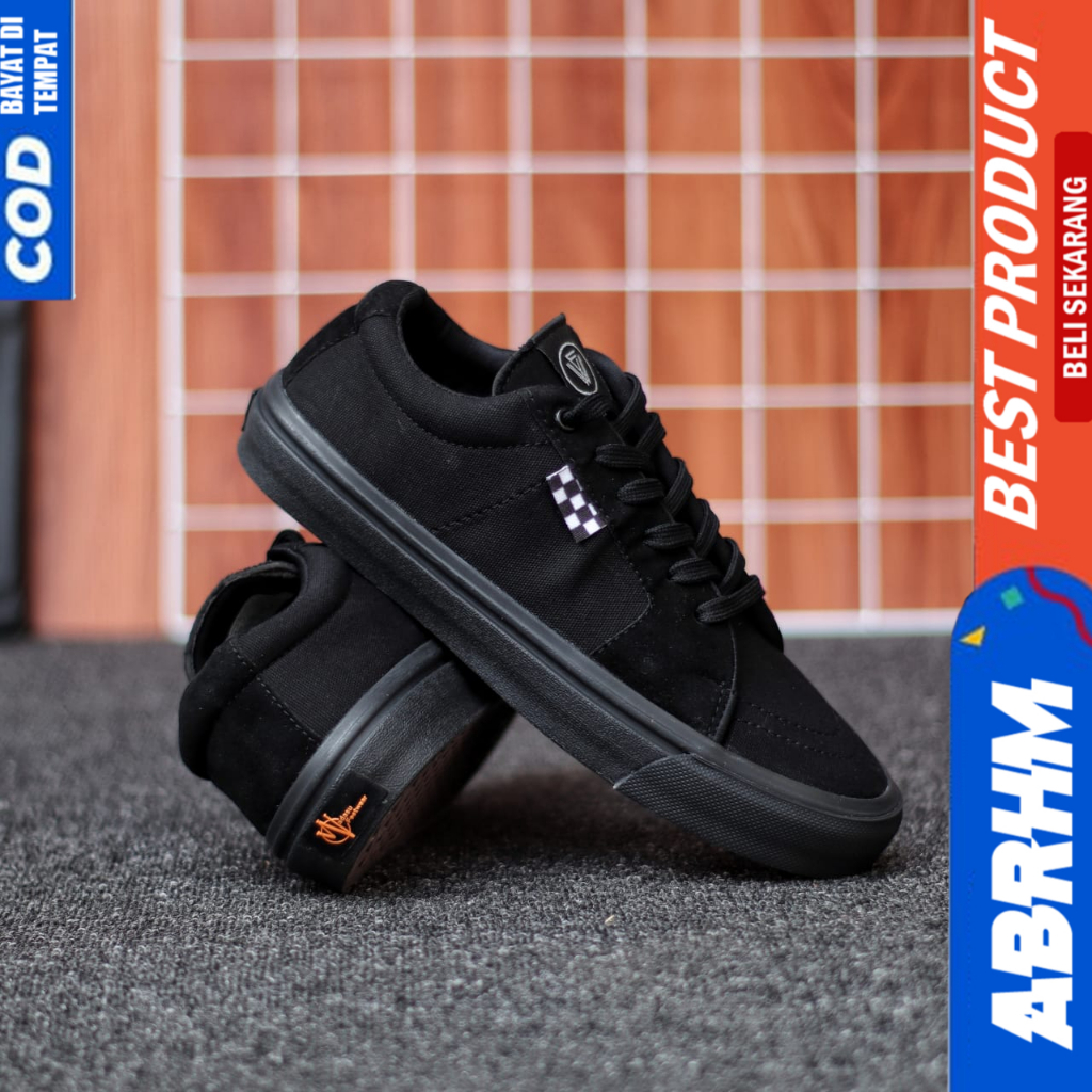 ABRHM Sepatu Sneakers Ukuran Besar 38-47 Hitam Sekolah Pria