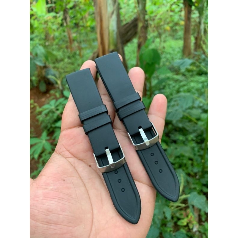 Strap tali jam tangan karet rubber berkualitas tanpa jahit 22mm