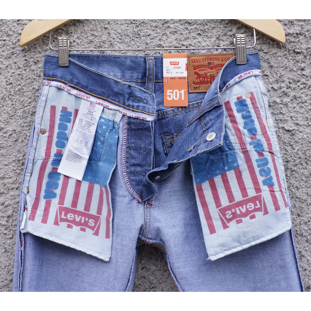 Levi's 501 Made in USA - Celana Jeans Pria - Bonus Paperbag