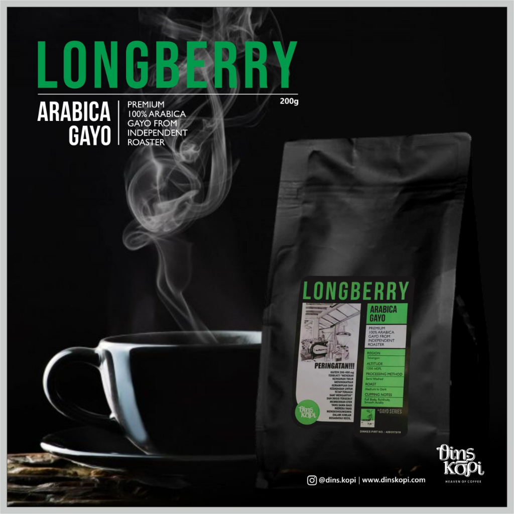 

200 gram Kopi Arabika LONGBERRY Arabica Specialty Coffee Bubuk