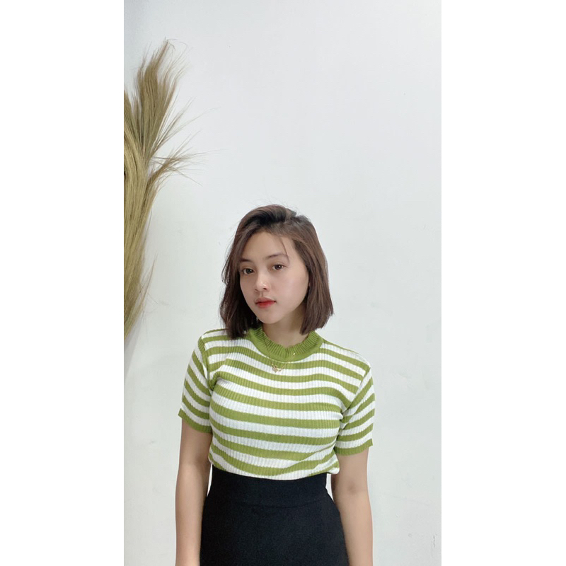 Blouse Rajut Salur | Atasan wanita korean style Import