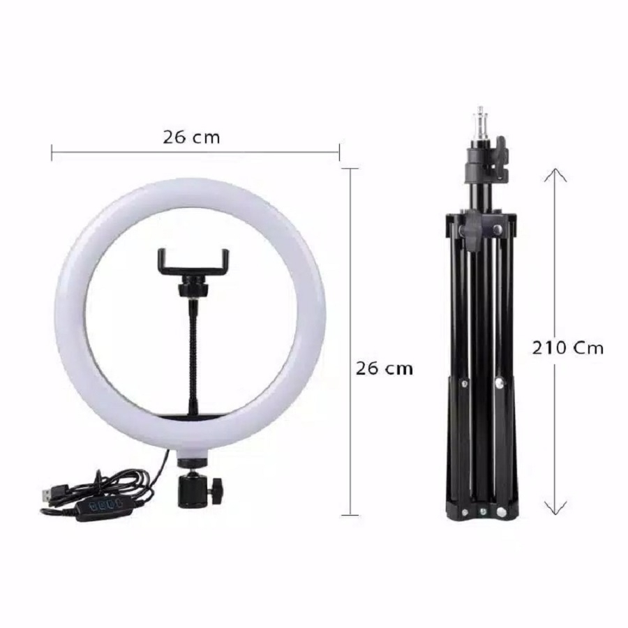 Ring Light + Tripod 2,1M 2,1 Meter Ringlight Led Selfie Tiktok Live