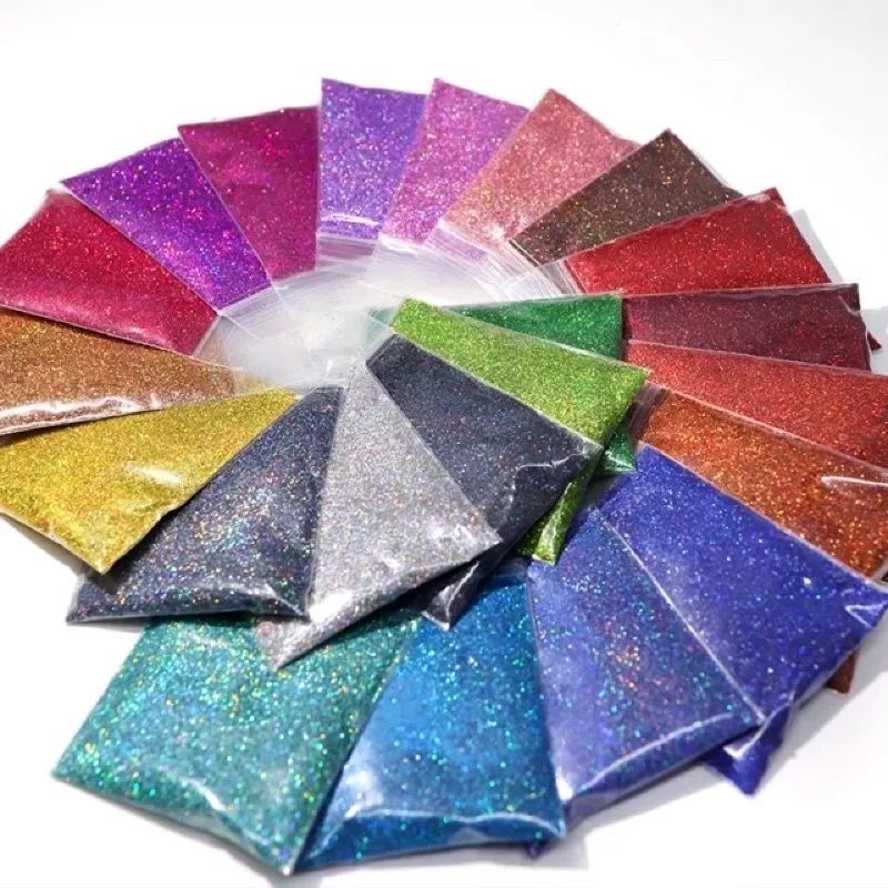 

glitter bubuk bahan kerajinan glitter untuk nailart glitter powder glitter hologram [ 5 gram ]