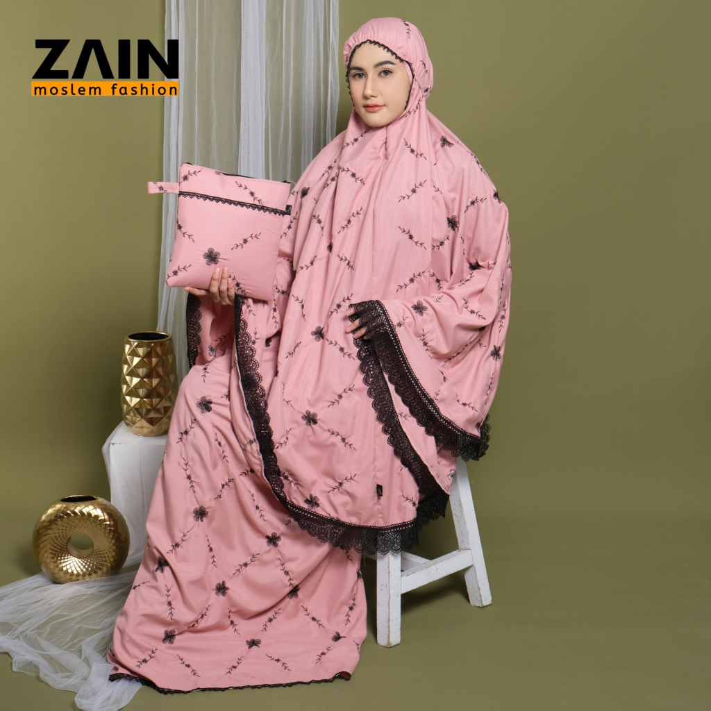 ZAIN - Mukena Dewasa Katun Premium Bordir Bunga Jasmine