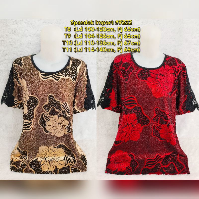 BLOUSE IMPORT WANITA/BAJU ATASAN IBU-IBU #9222