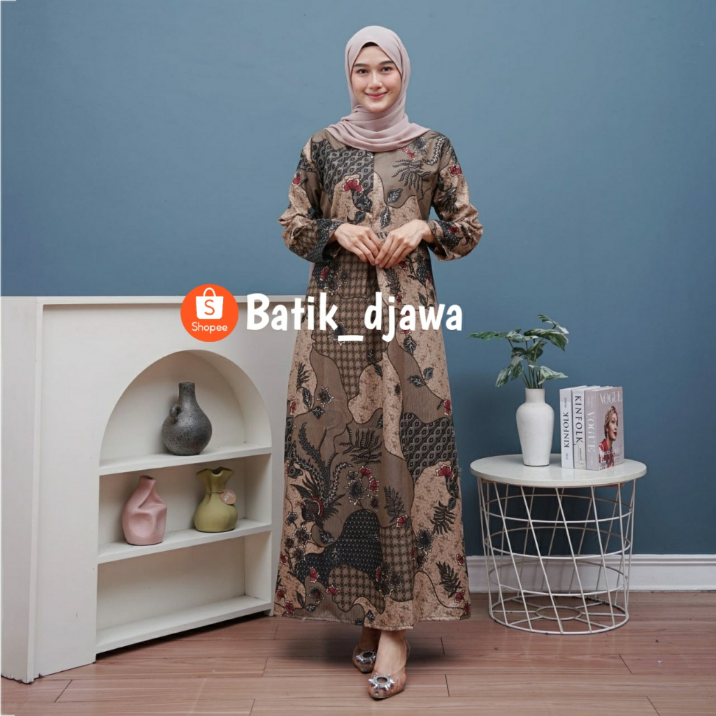 PROMO GAMIS BATIK MODERN KOMBINASI TERBARU GAMIS JUMBO PASANGAN BAJU GAMIS BATIK WANITA PEKALONGAN
