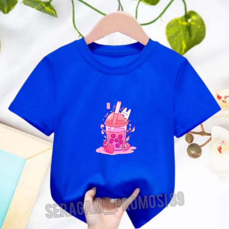 Atasan Baju Kaos Anak Perempuan Motif BOBA 2-10 Tahun / Kaos Pendek Katun Anak Perempuan / Kaos Anak Lucu / Kaos Anak Bahan Adem