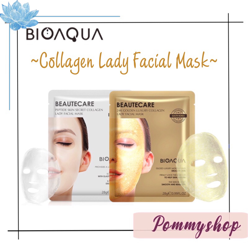 Bioaqua Sheet Mask 24K Golden Luxury / Peptide Skin Secret Collagen Moisturizing Lady Facial Mask