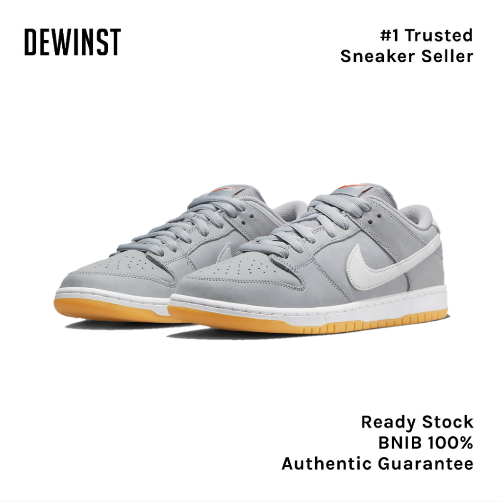 SB Dunk Low Pro Iso Orange Wolf Grey Gum BNIB RESMI ORIGINAL