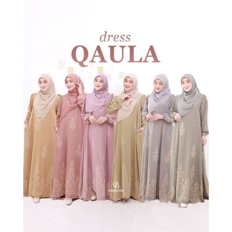 Gamis Premium Crinkle Bordir Greenism Qaula Dress