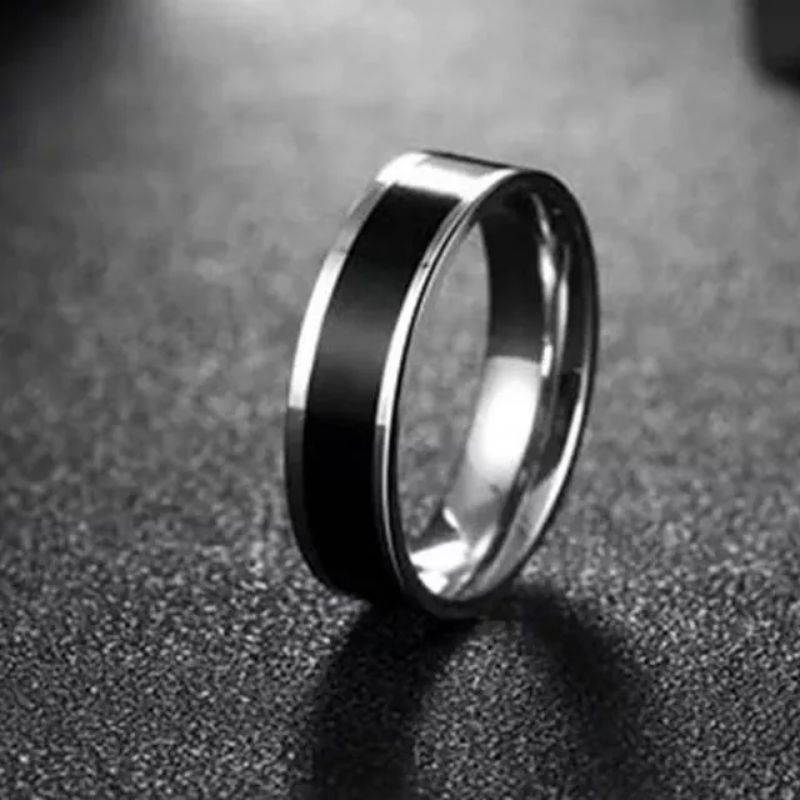 Cincin Titanium Silver Black Cincin pria wanita Couple harga satuan