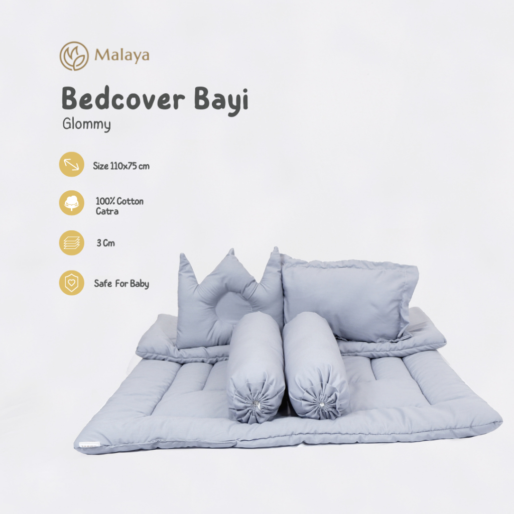 MALAYA BABY - Bedcover bayi set 2 bantal 2 guling |Katun catra