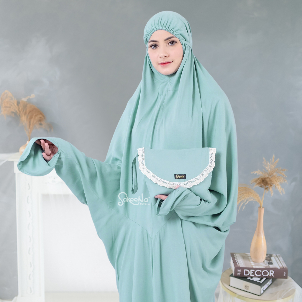 SAKEENA Mukena Terusan Rayon Premium Dewasa Jumbo