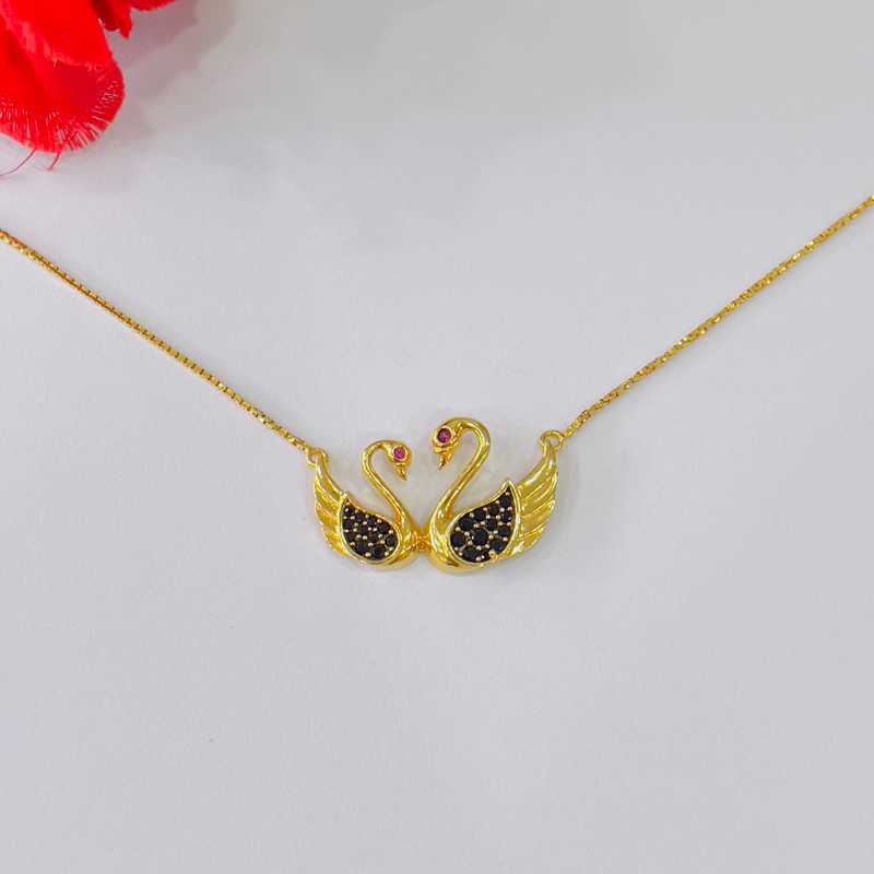 UBS Gold Kalung Emas Bebek Permata Hitam Kadar 875% 20K