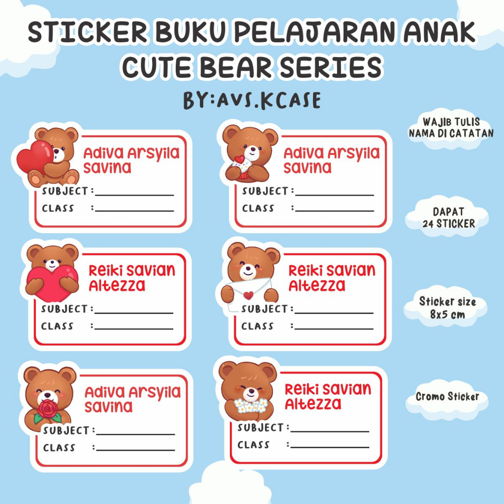 

STIKER BUKU CUTE BEAR SERIES