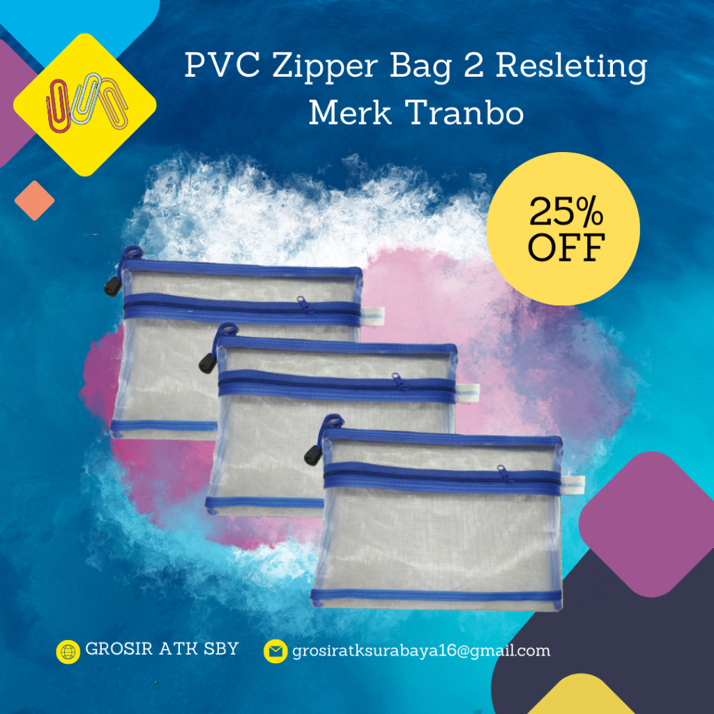 

Map Resleting / Pvc Zipper Bag 2 Resleting (Model Transparant) Ukuran A6