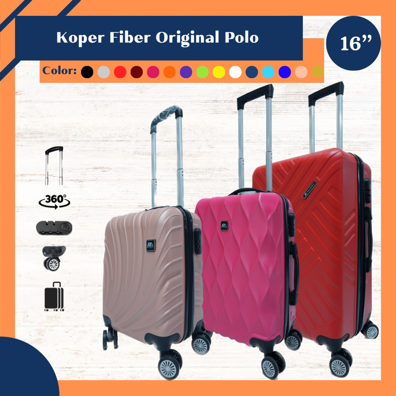 Koper fiber 16 inch Polo Empire koper anak kabin size Koper Polo original murah tas travelling bag l