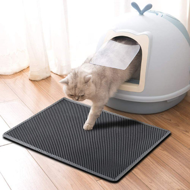 Double-Layer Cat Litter Mat Cat Litter Box Mat Trapper EVA Pad Pet Foam Rubber Rug Alas Kotoran Kucing