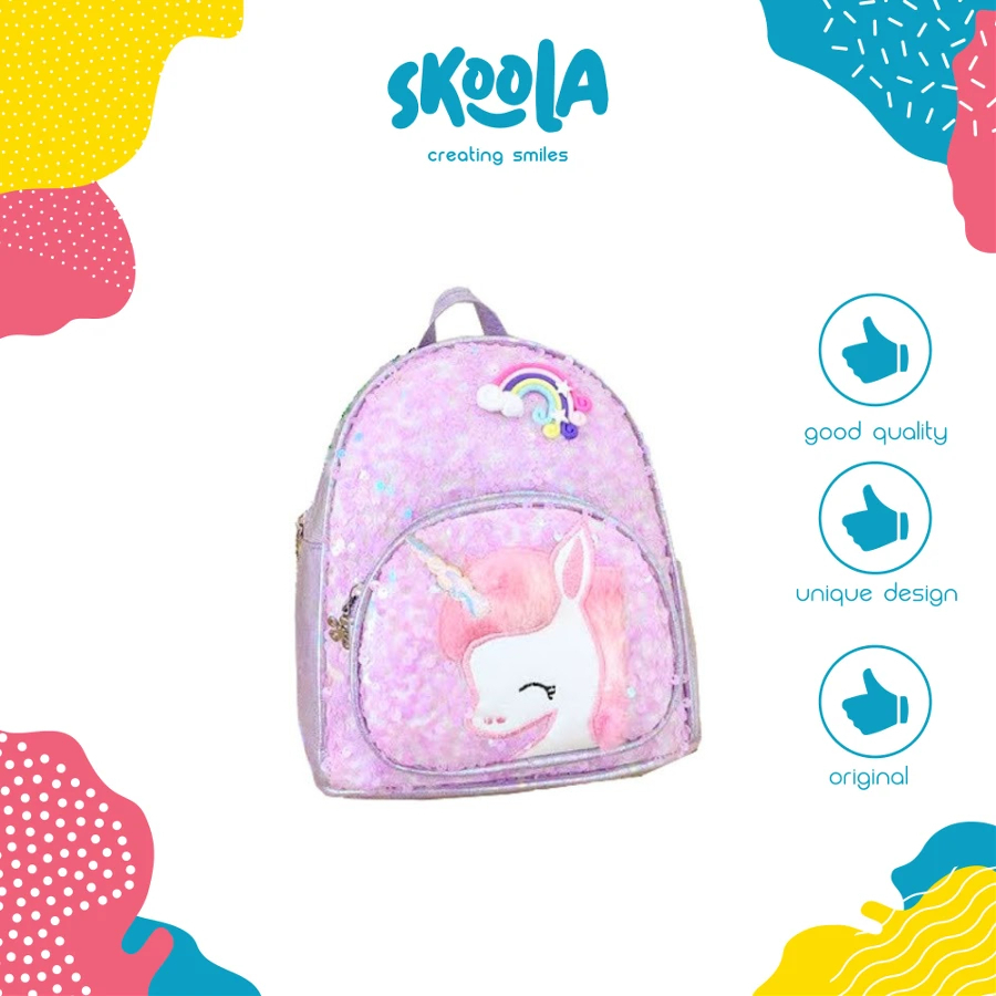 Skoola Tas Anak Perempuan PAUD Remaja Ransel Unicorn Mermaid - Moni