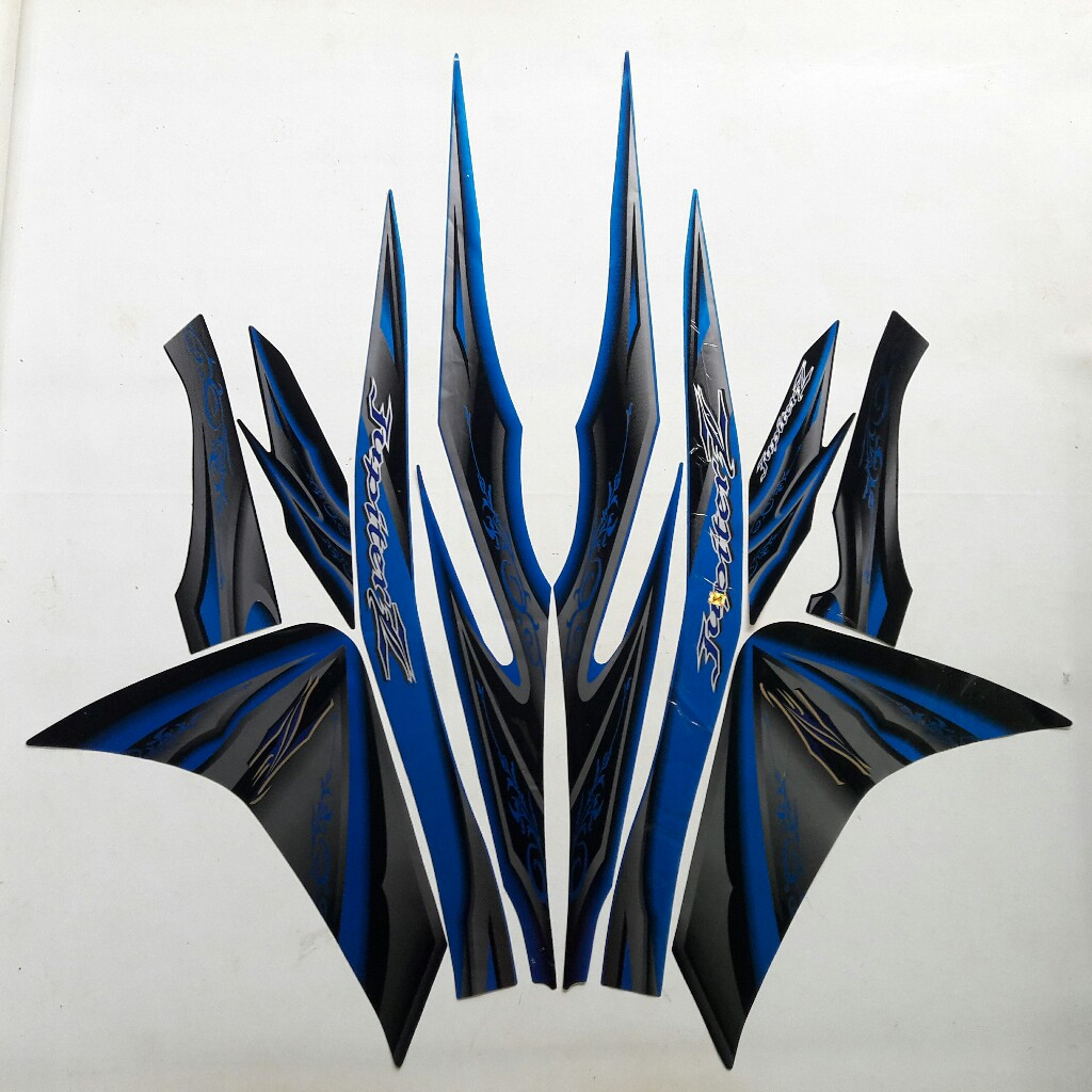 stiker motor striping lis body yamaha jupiter z 2010 robot warna biru standar