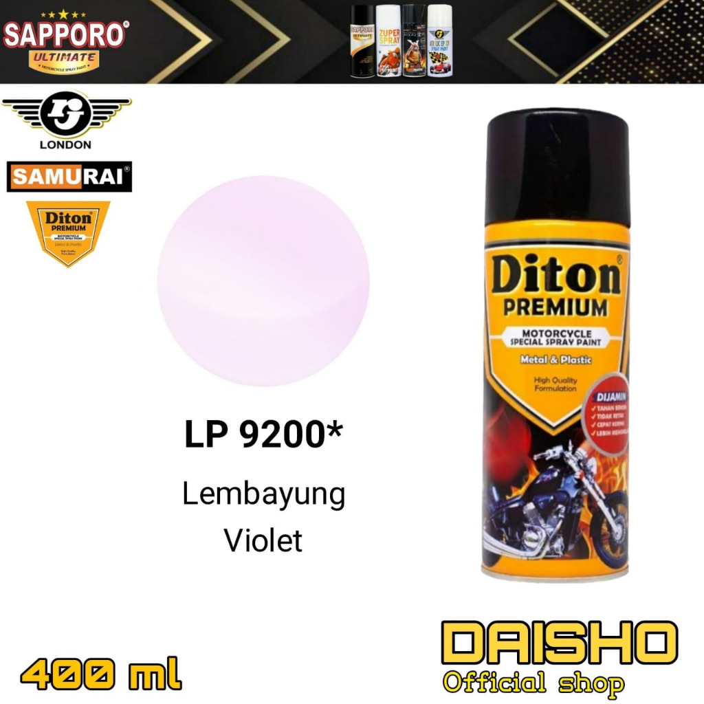 DITON PREMIUM LP 9200* LEMBAYUNG VIOLET 400ML PILOX PILOK CAT SEMPROT SPRAY PAINT
