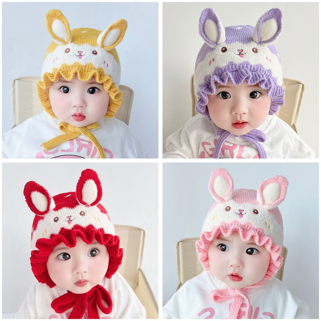 TP2-Topi Rajut Bayi Anak Laki Perempuan Cute Bunny Import