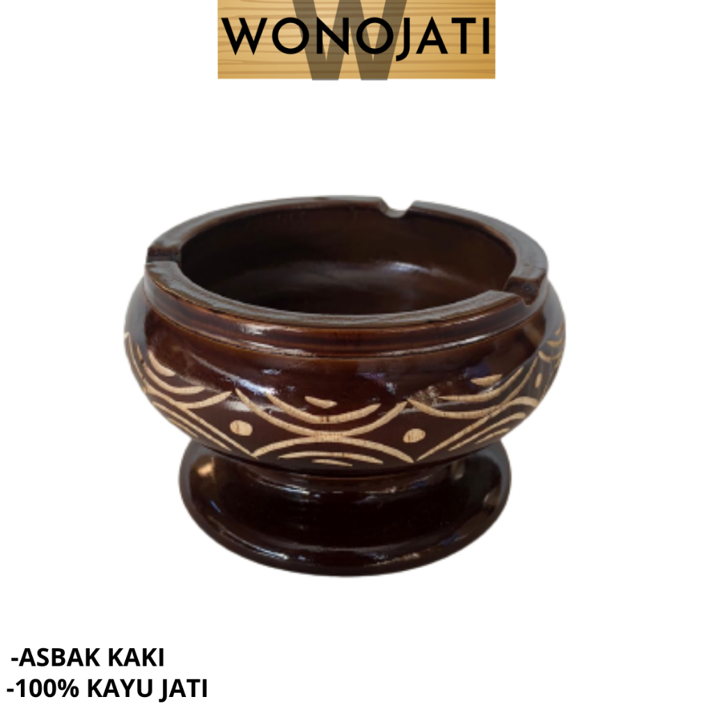 asbak kayu jati ukir cukit