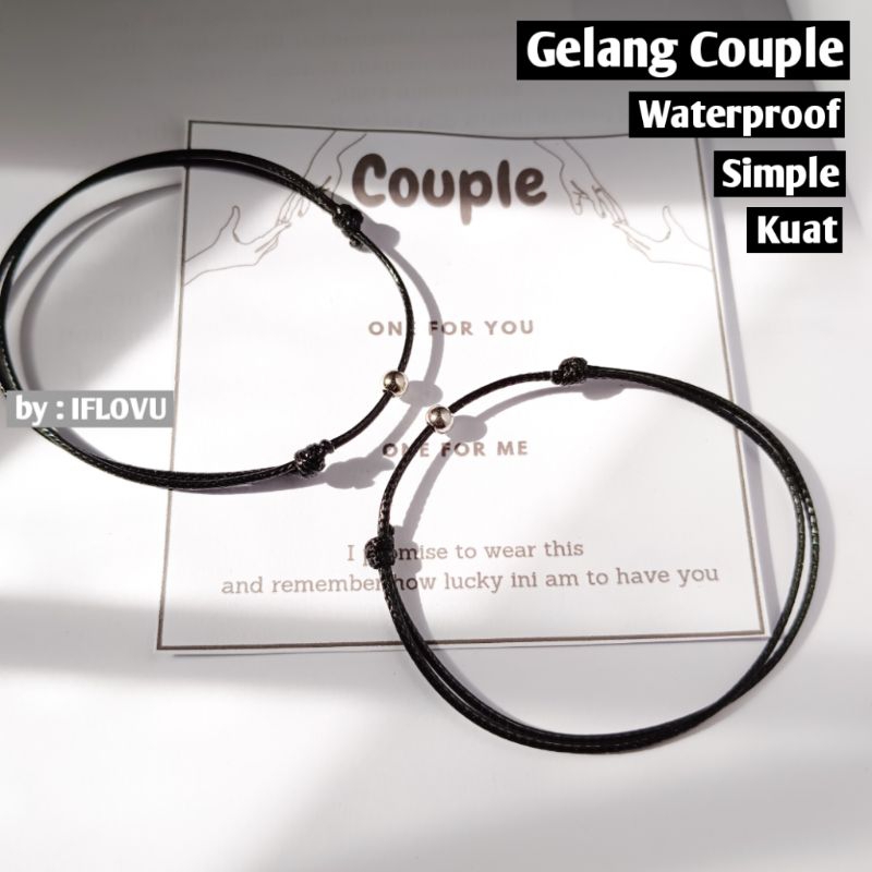 Gelang Couple Simple | Gelang Hitam Couple | Gelang Tali Tipis | Gelang Anti Air | Gelang Kapel Copel Coupel Capel