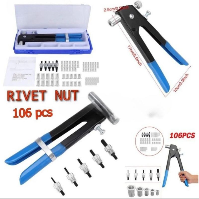 ALAT RIVET NUT 106 PCS / Hand Nut Rivet Installer Rivet kit
